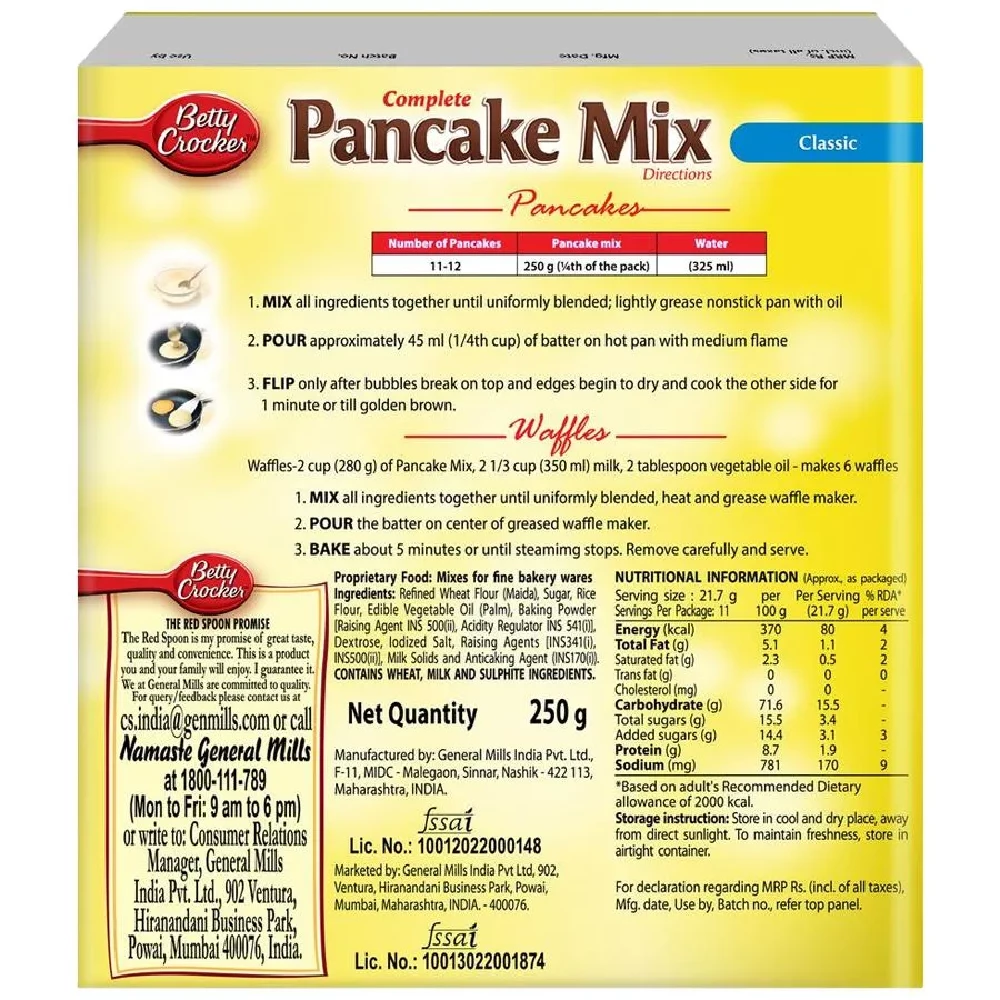 Betty Crocker Pancake Mix - Original, 250 g-2.webp